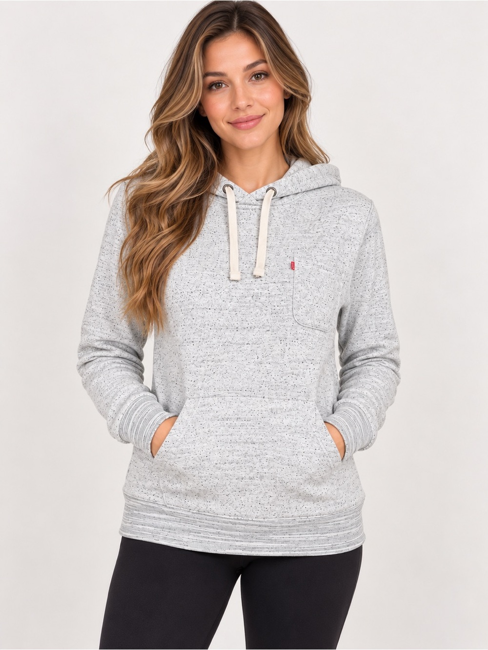 Levi's Light Heather Gray Pullover Hoodie with Pocket